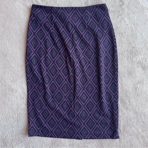 Halogen Geometric Purple Pencil Skirt